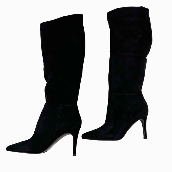 NEW W/ PARTIAL BOX STEVE MADDEN KIMARI TALL BLACK ULTRASUEDE BOOTS - 5 - Picture 3 of 8